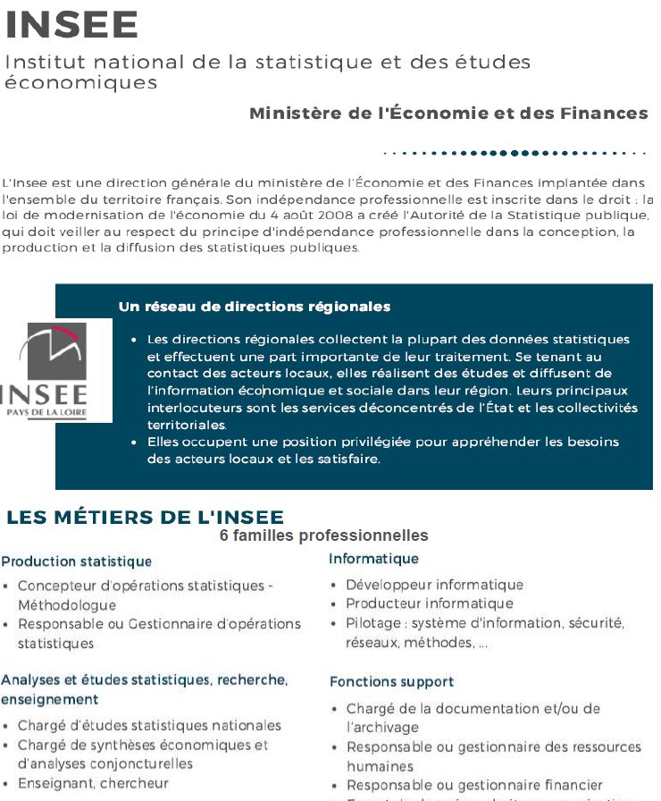 Métiers de l'Insee